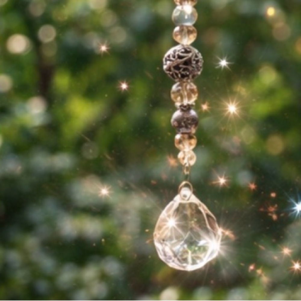 Vintage Chandelier Crystal Sun Catcher Prism Artisan Reclaimed Beads